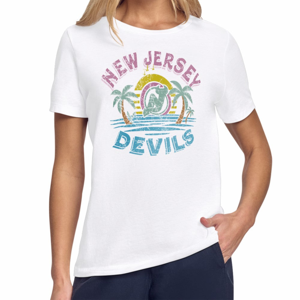 New Jersey Devils Starter Women's Tonal Beach T-Shirt - White | NHL discount