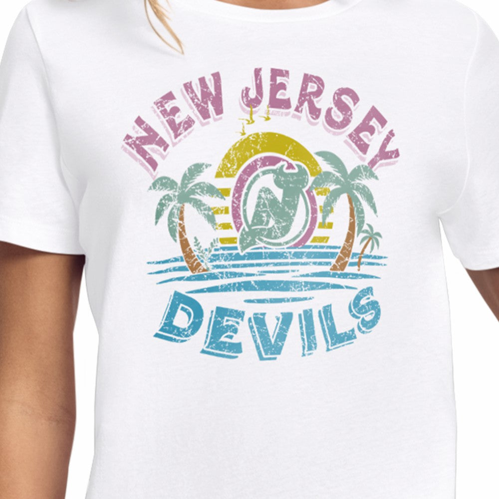 New Jersey Devils Starter Women's Tonal Beach T-Shirt - White | NHL discount