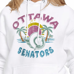 Ottawa Senators Starter Women's Tonal Beach Hoodie - White | NHL Clearance