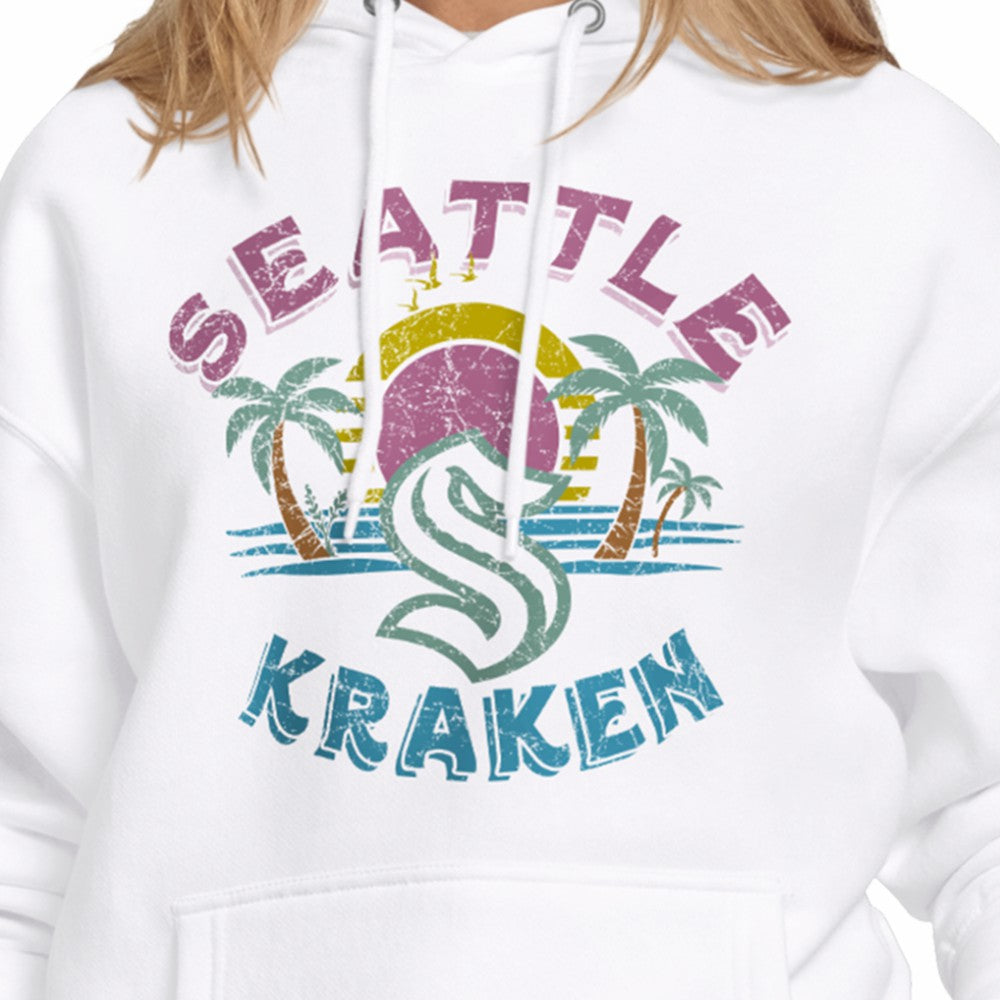 Seattle Kraken Starter Women's Tonal Beach Hoodie - White | NHL Lifestyle