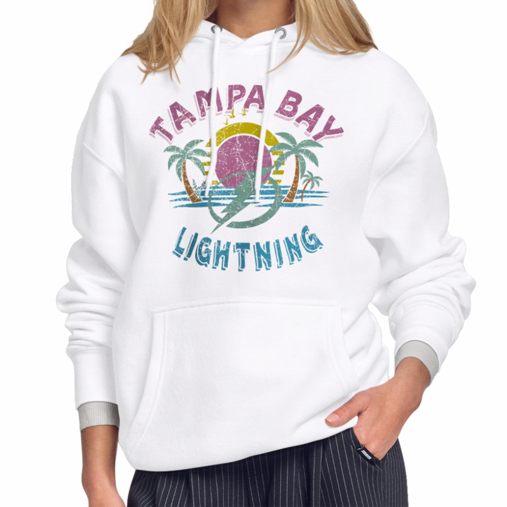 Tampa Bay Lightning Starter Women's Tonal Beach Hoodie - White | NHL near me
