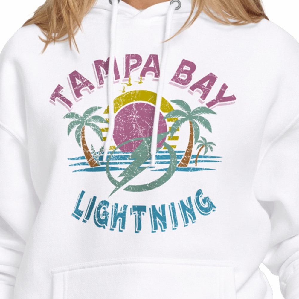 Tampa Bay Lightning Starter Women's Tonal Beach Hoodie - White | NHL near me