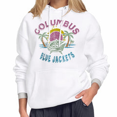 Columbus Blue Jackets Starter Women's Tonal Beach Hoodie - White | NHL online