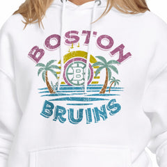 Boston Bruins Starter Women's Tonal Beach Hoodie - White | NHL Lifestyle