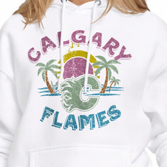 Calgary Flames Starter Women's Tonal Beach Hoodie - White | NHL near me