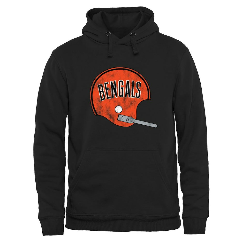 Cincinnati Bengals Throwback Logo Pullover Hoodie - Black - NFL