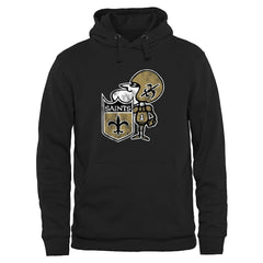 New Orleans Saints Throwback Logo Pullover Hoodie - Black - NFL