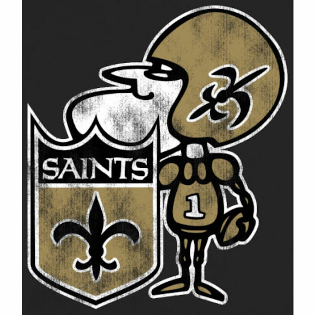 New Orleans Saints Throwback Logo Pullover Hoodie - Black - NFL