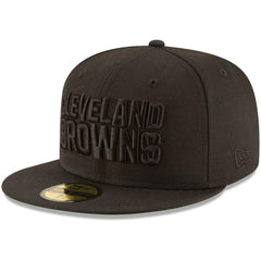 Cleveland Browns New Era Black on Black 59FIFTY Fitted Hat - NFL