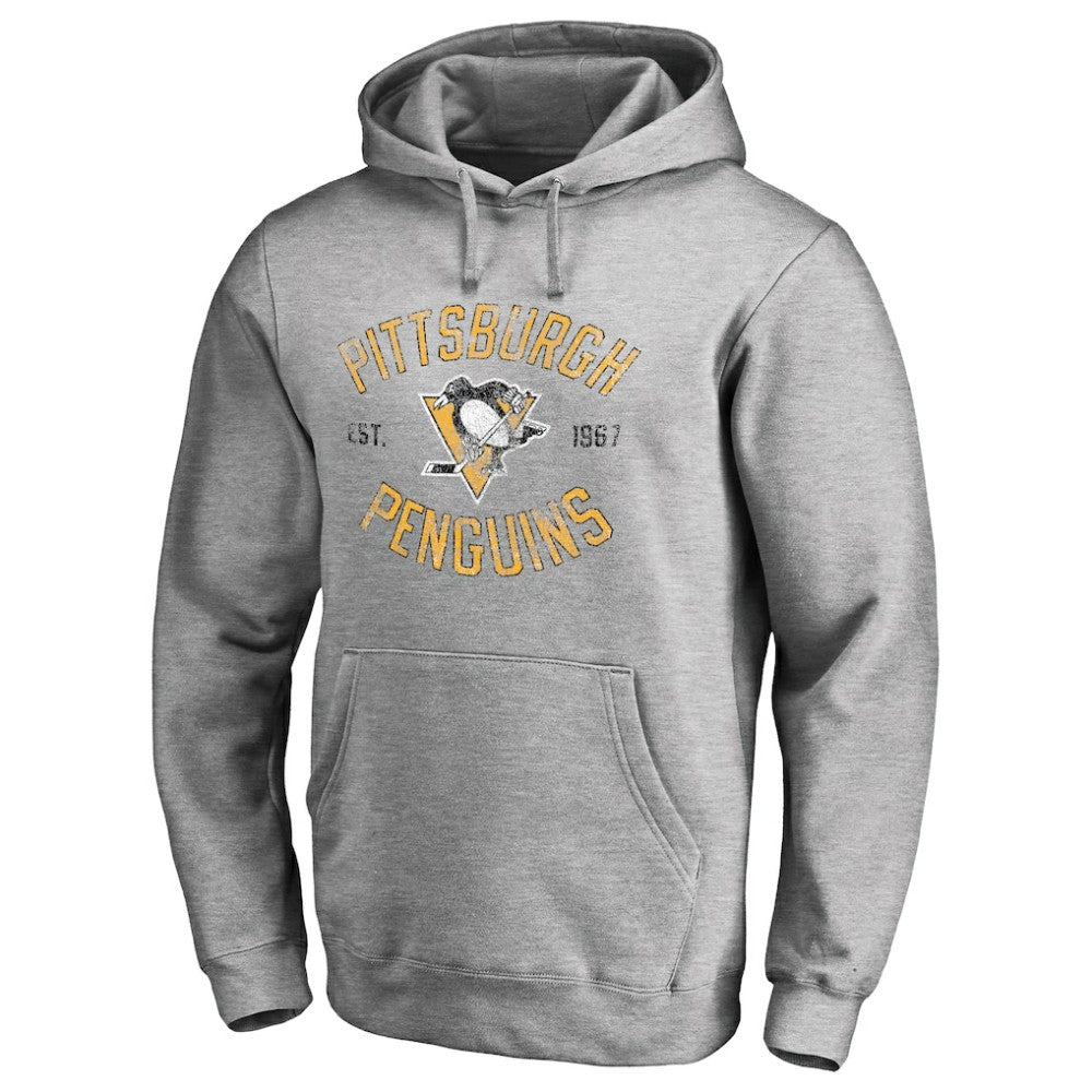 Pittsburgh Penguins Heritage Pullover Hoodie - Ash | NHL Lifestyle