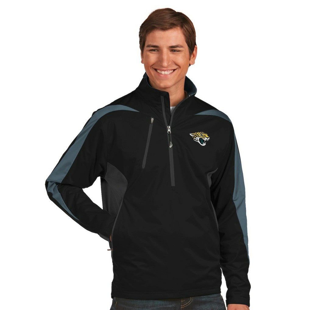 Jacksonville Jaguars Antigua Discover Desert Dry Xtra-Lite Half-Zip Jacket - Black - NFL