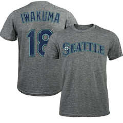 Hisashi Iwakuma Seattle Mariners Majestic Threads Premium Tri-Blend Name & Number T-Shirt Discount