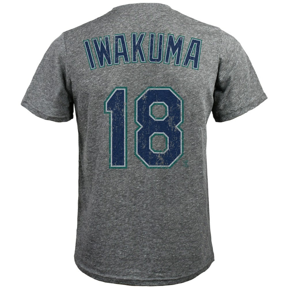Hisashi Iwakuma Seattle Mariners Majestic Threads Premium Tri-Blend Name & Number T-Shirt Discount
