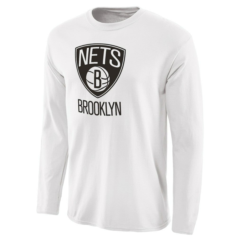 Brooklyn Nets Primary Logo Long Sleeve T-Shirt White