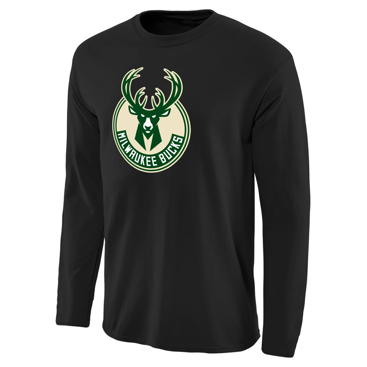 Milwaukee Bucks Primary Logo II Long Sleeve T-Shirt Black