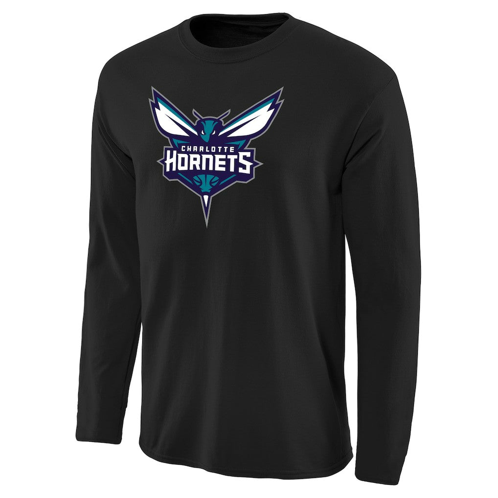 Charlotte Hornets Primary Logo Long Sleeve T-Shirt Black