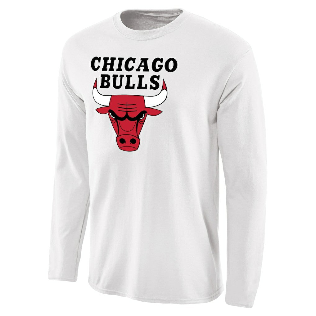Chicago Bulls Primary Logo Long Sleeve T-Shirt White