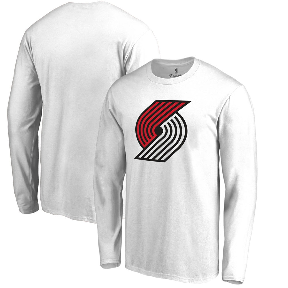 Portland Trail Blazers Primary Logo Long Sleeve T-Shirt White