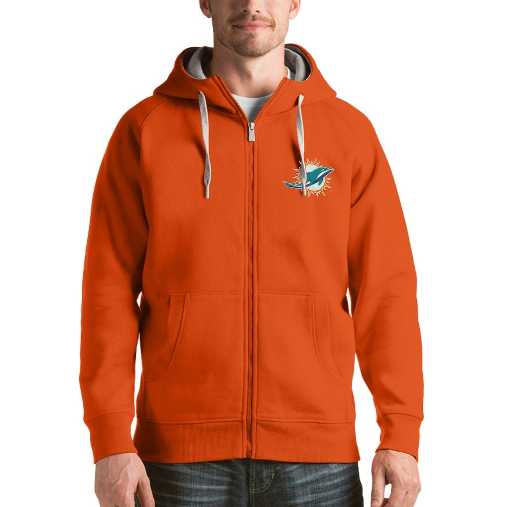 Miami Dolphins Antigua Victory Full-Zip Hoodie - Orange - NFL