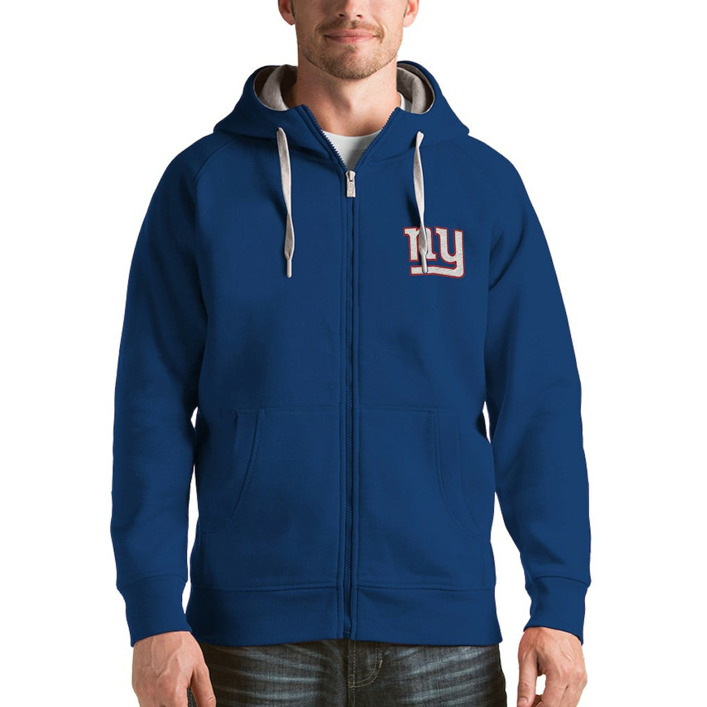 New York Giants Antigua Victory Full-Zip Hoodie - Royal - NFL