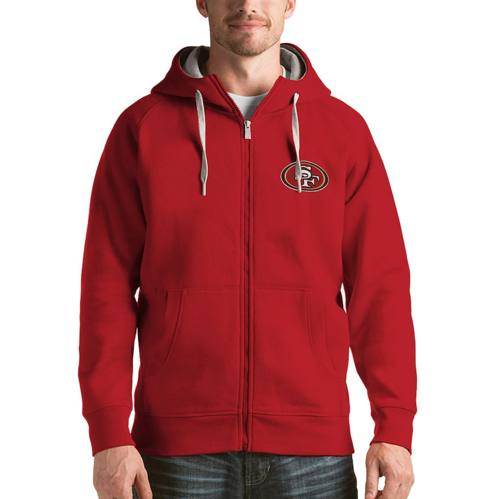 San Francisco 49ers Antigua Victory Full-Zip Hoodie - Scarlet - NFL