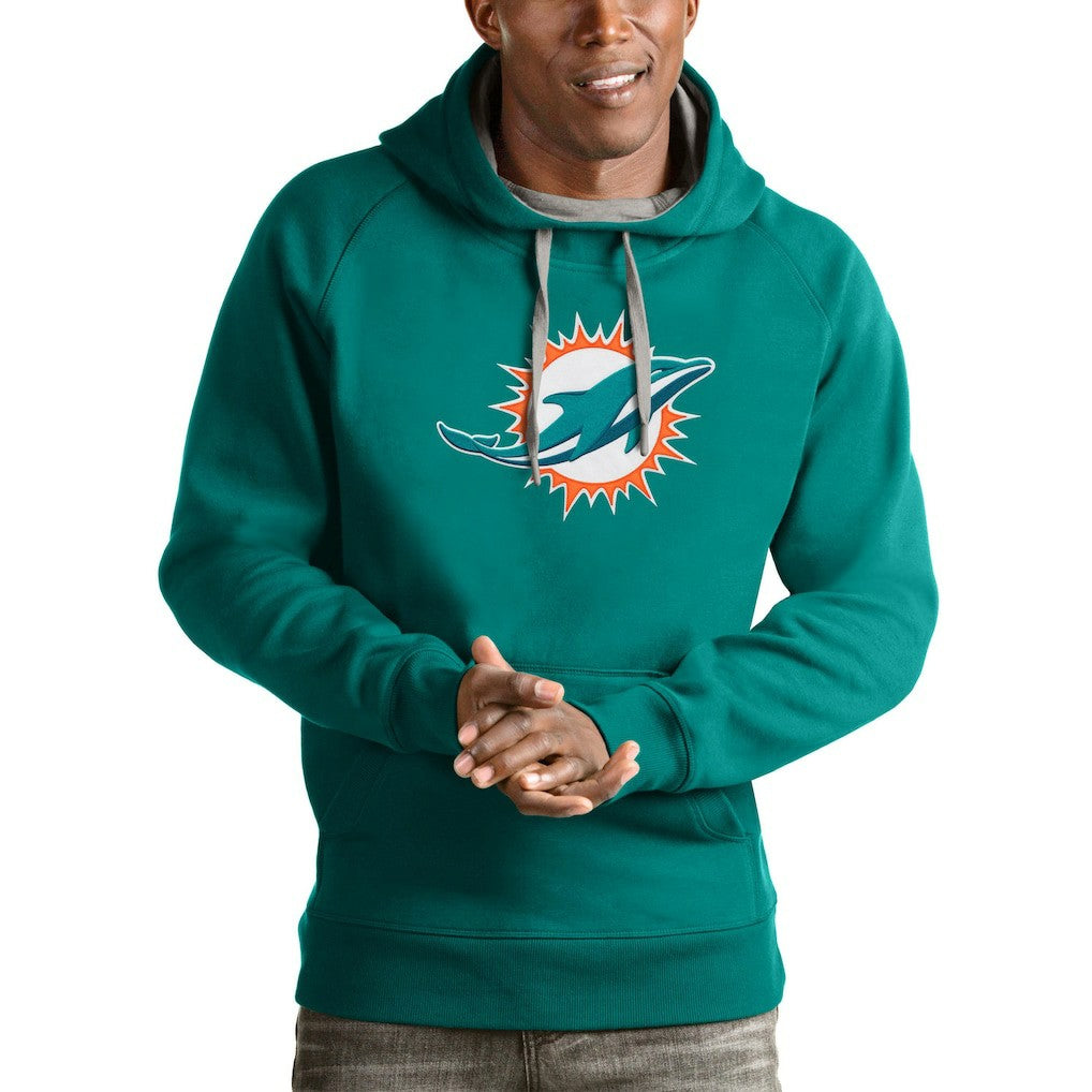 Miami Dolphins Antigua Victory Pullover Hoodie - Aqua - NFL