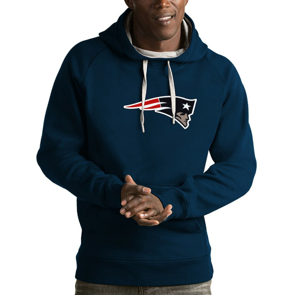 New England Patriots Antigua Victory Pullover Hoodie - Navy - NFL