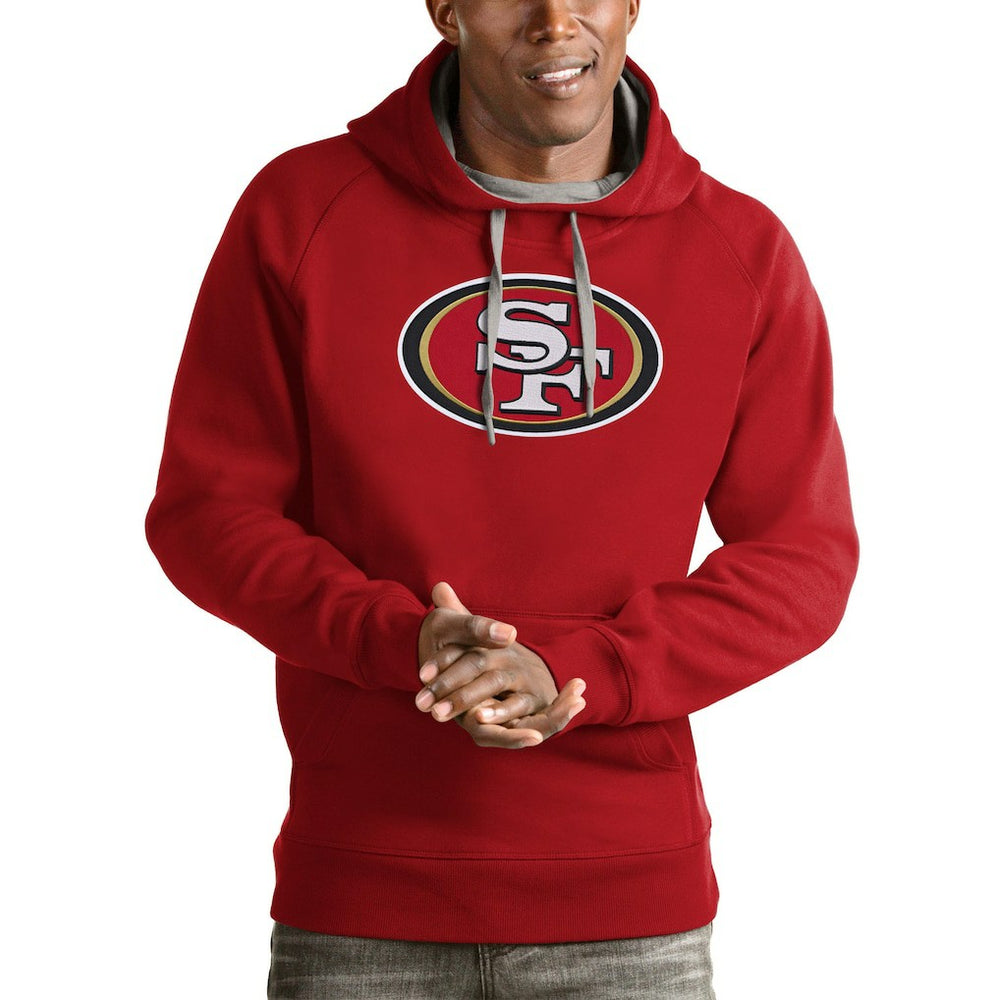 San Francisco 49ers Antigua Victory Pullover Hoodie - Scarlet - NFL