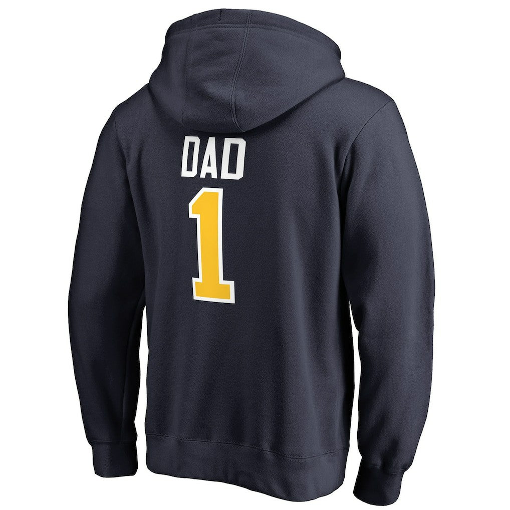 Denver Nuggets #1 Dad Pullover Hoodie Navy