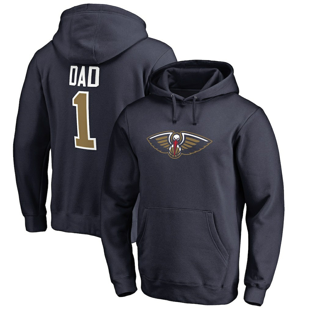 New Orleans Pelicans #1 Dad Pullover Hoodie Navy