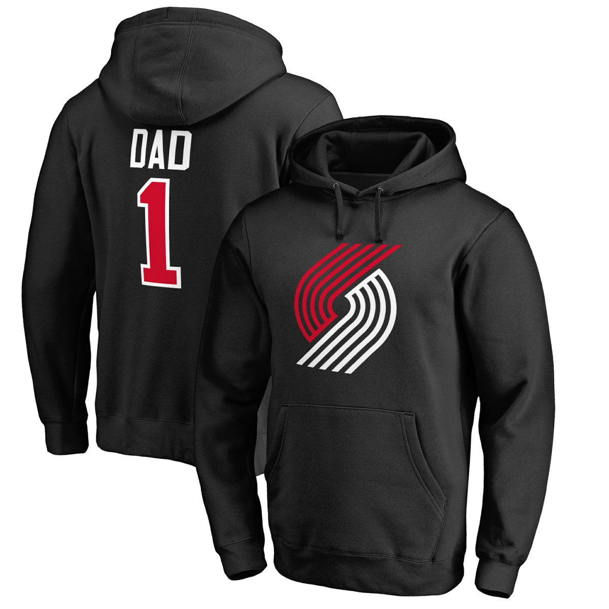 Portland Trail Blazers #1 Dad Pullover Hoodie Black
