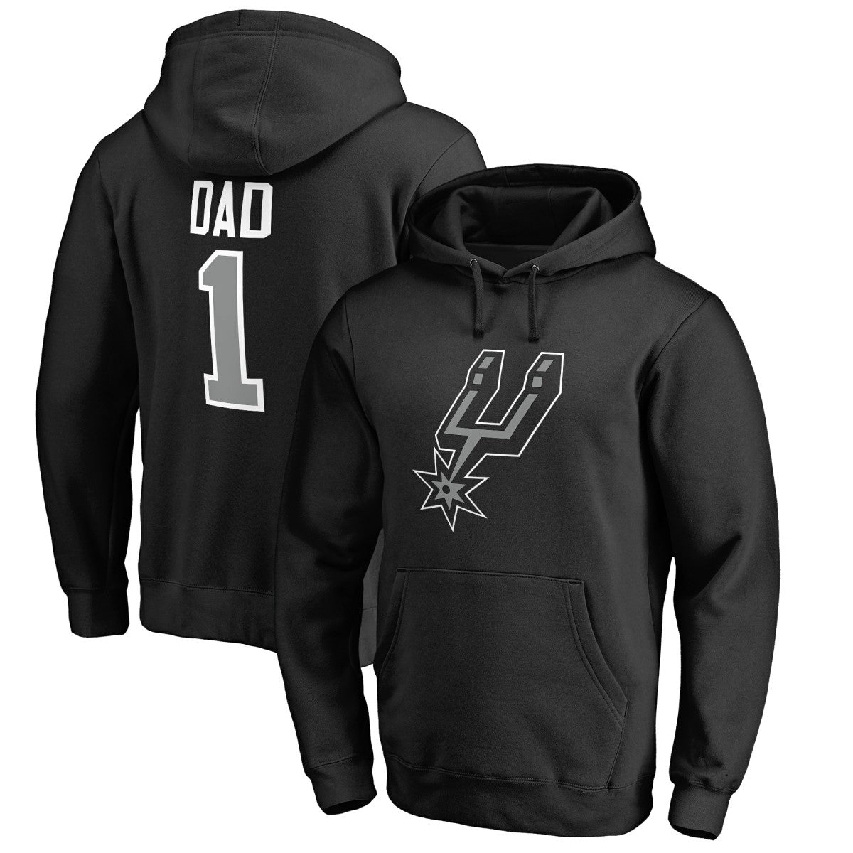 San Antonio Spurs #1 Dad Pullover Hoodie Black