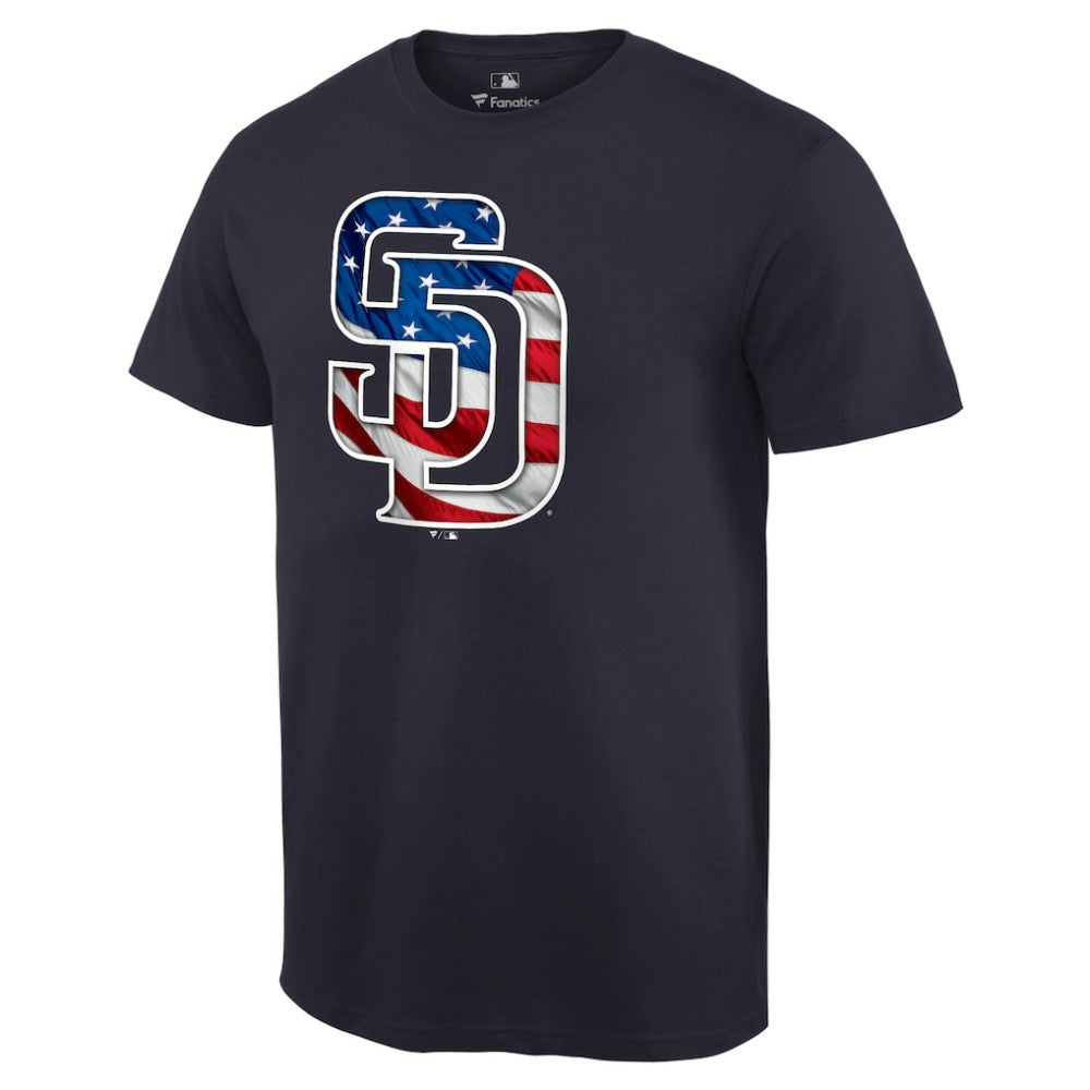 San Diego Padres Memorial Day Banner Wave Logo T-Shirt Online