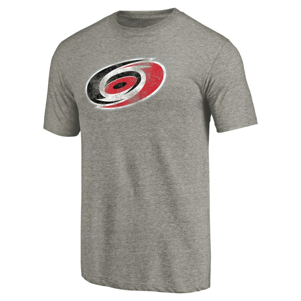 Carolina Hurricanes Distressed Team Logo Tri-Blend T-Shirt - Ash | NHL online