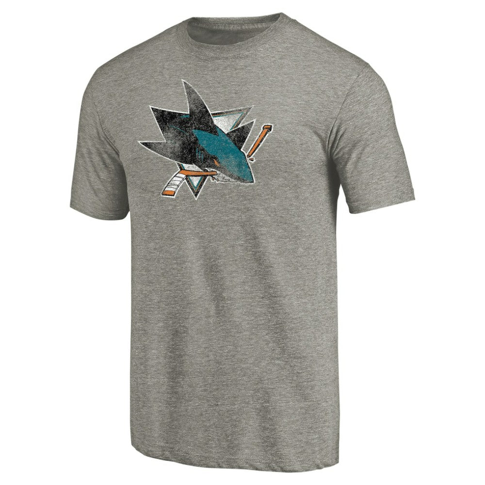 San Jose Sharks Distressed Team Logo Tri-Blend T-Shirt - Ash | NHL near me