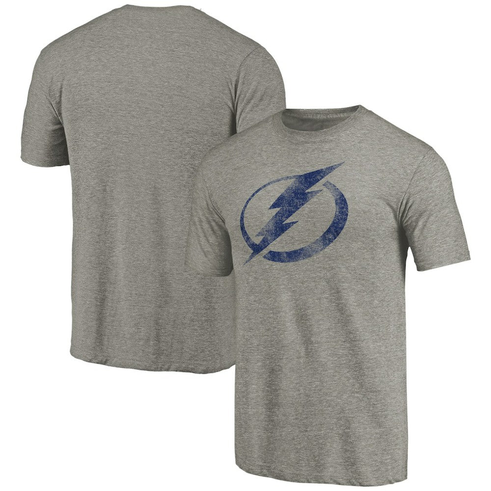Tampa Bay Lightning Distressed Team Logo Tri-Blend T-Shirt - Ash | NHL sale
