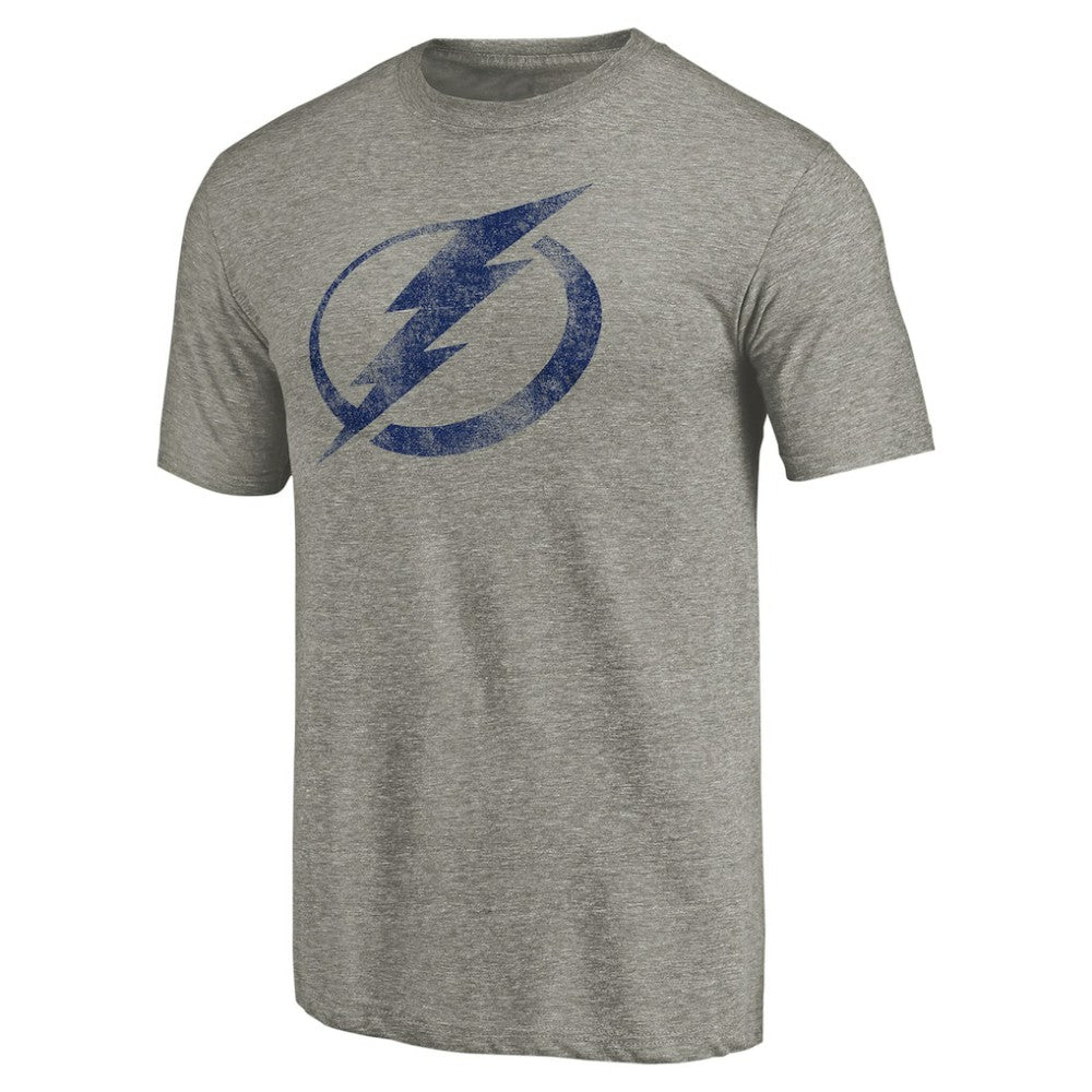 Tampa Bay Lightning Distressed Team Logo Tri-Blend T-Shirt - Ash | NHL sale