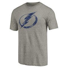 Tampa Bay Lightning Distressed Team Logo Tri-Blend T-Shirt - Ash | NHL sale
