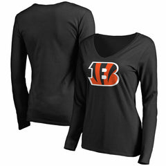 Cincinnati Bengals Women's Primary Team Logo Long Sleeve T-Shirt - Black - NFL