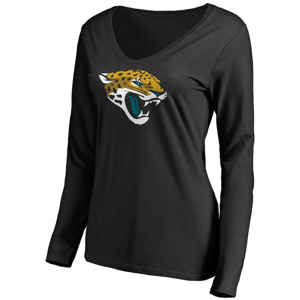 Jacksonville Jaguars Women's Primary Team Logo Long Sleeve T-Shirt - Black - NFL