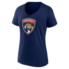Florida Panthers Women's Primary Logo V-Neck T-Shirt - Navy | NHL Lifestyle