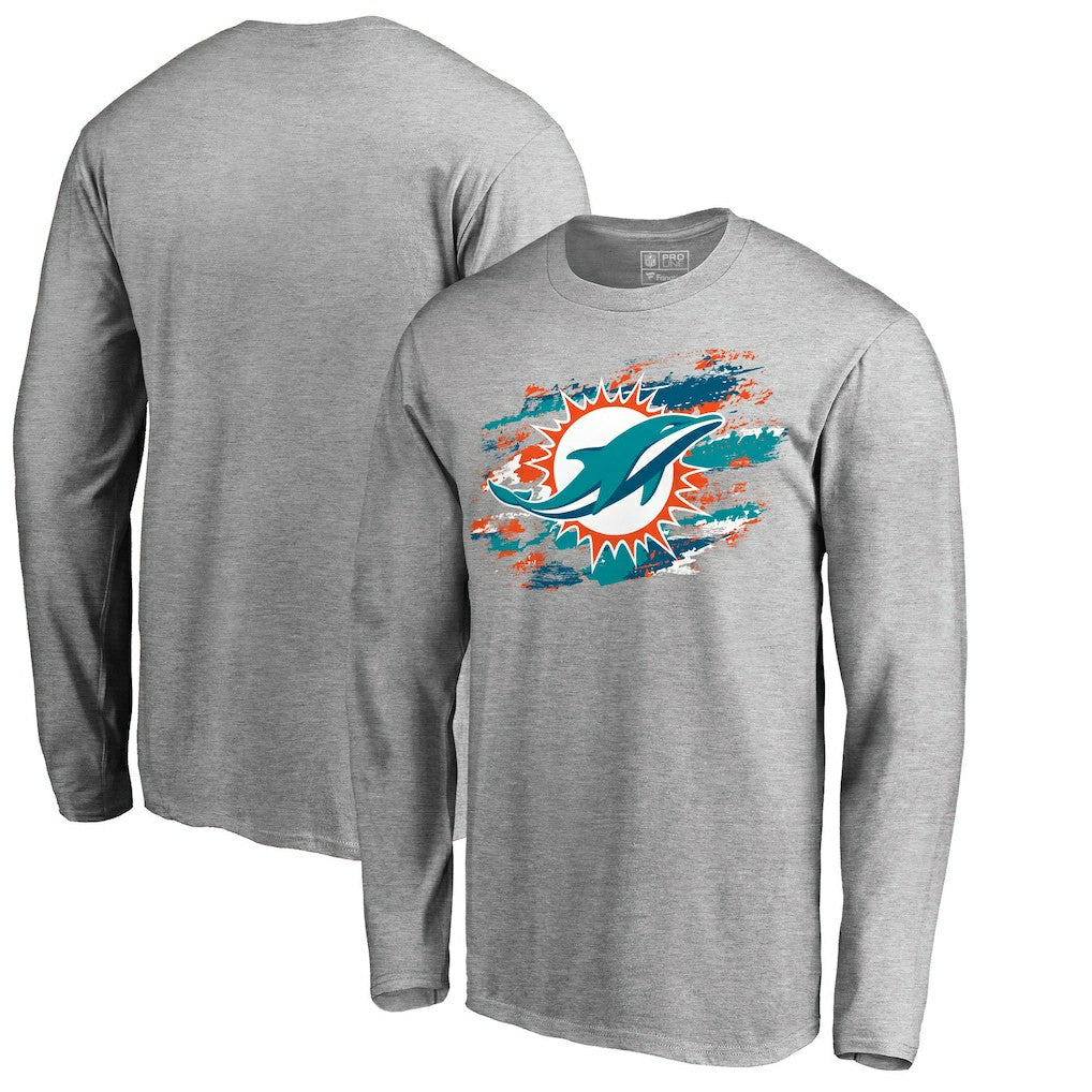 Miami Dolphins True Colors Long Sleeve T-Shirt - Ash - NFL
