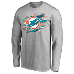 Miami Dolphins True Colors Long Sleeve T-Shirt - Ash - NFL