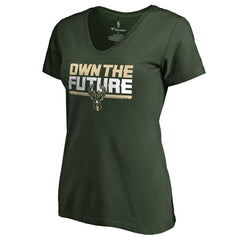 Milwaukee Bucks Women's #Ownthefuture V-Neck T-Shirt Green