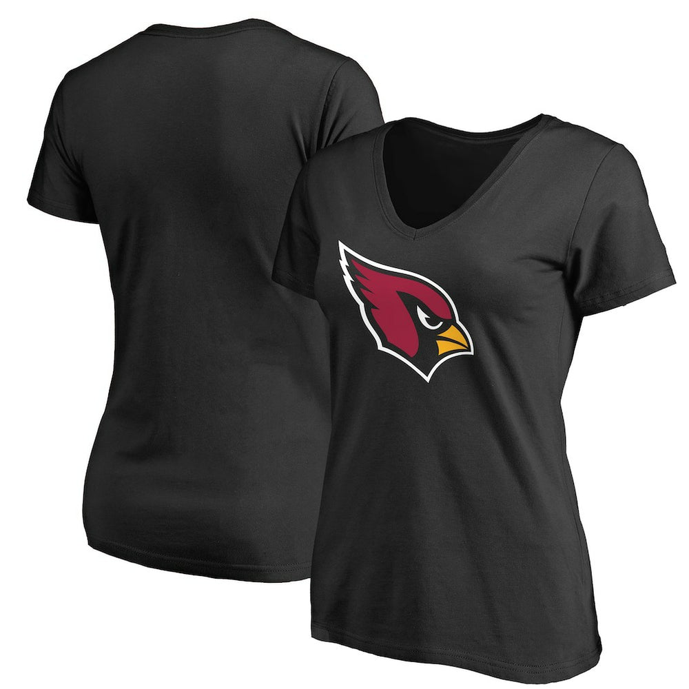 Arizona Cardinals Women's Primary Team Logo V-Neck T-Shirt - Black - NFL