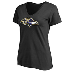 Baltimore Ravens Women's Primary Team Logo V-Neck T-Shirt - Black - NFL