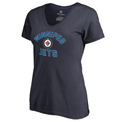 Winnipeg Jets Women's Overtime V-Neck T-Shirt - Navy | NHL near me