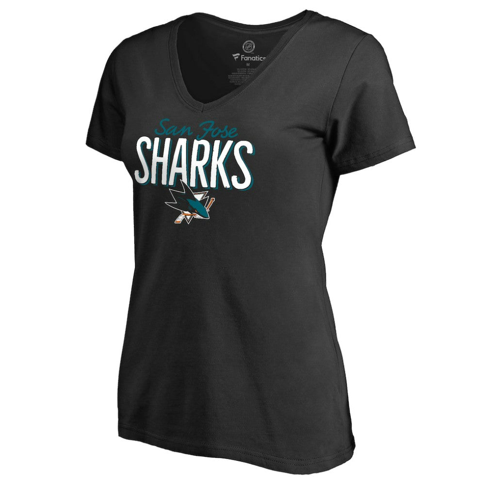 San Jose Sharks Women's Nostalgia T-Shirt - Black | NHL Lifestyle