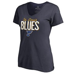 St. Louis Blues Women's Nostalgia V-Neck T-Shirt - Navy | NHL near me