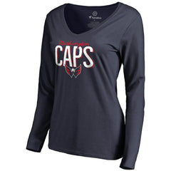Washington Capitals Women's Nostalgia Long Sleeve T-Shirt - Navy | NHL Clearance